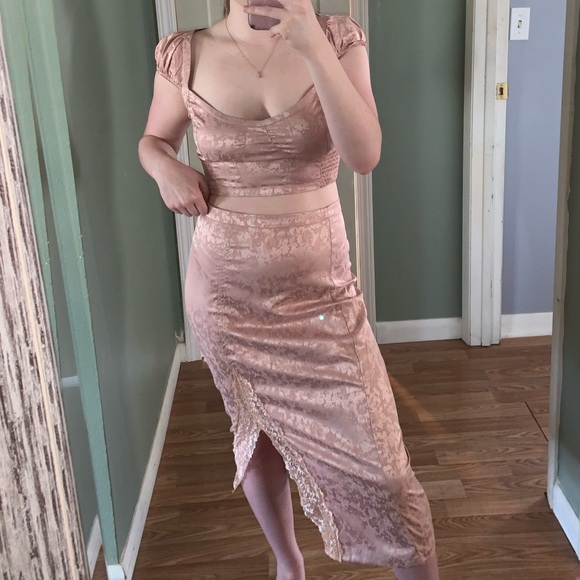 Free People Dresses & Skirts - Pastel Pink Floral patterned two piece set